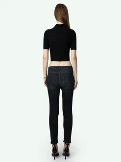 Cheap Zadig & Voltaire Tina Cropped Skinny Jeans Washedblack